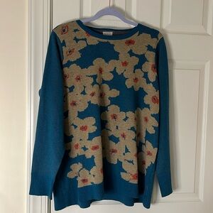 LOGO floral sweater with crew neck
